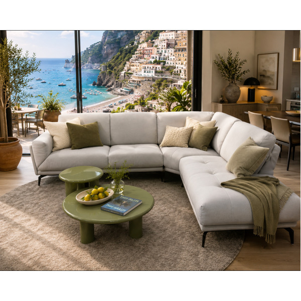 GLAMOUR CORNER CHAISE IN LEATHER